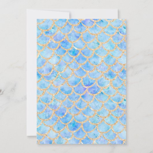 Glitter zeemeermin goud glitter pastel 5e verjaard kaart (Achterkant)