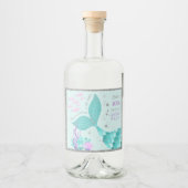 Glitter Zeemeermin Party Laat bericht achter in de Likeurfles Etiket (Voorkant)