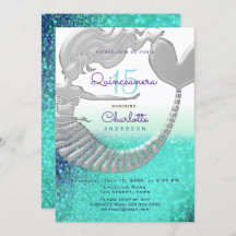 Glitter Zeemeermin Quinceanera Verjaardag