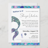 Glitter zeemeermin slapen onder verjaardagsfeestje kaart (Voorkant)