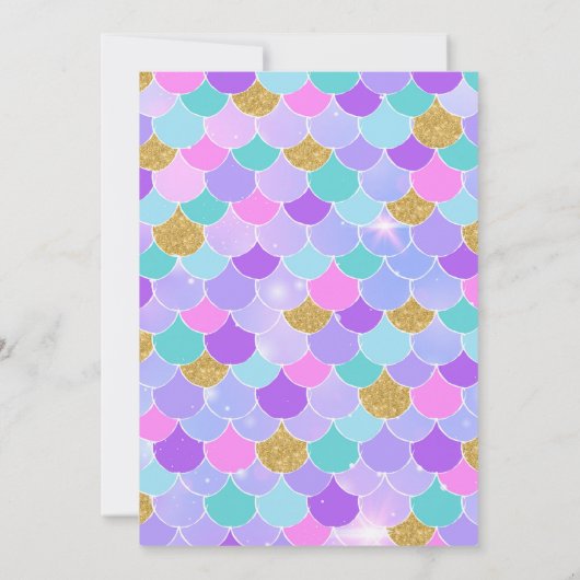 Glitter Zeemeermin Staart Blauwgroen Verjaardag Ui Kaart (Achterkant)