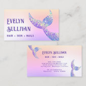 Glitter zeemeermin staart faux folie visitekaartje (Voorkant / Achterkant)