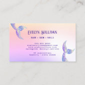 Glitter zeemeermin staart faux folie visitekaartje (Achterkant)