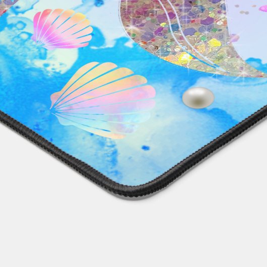 Glitter zeemeermin staarten bureaumat (Hoek)