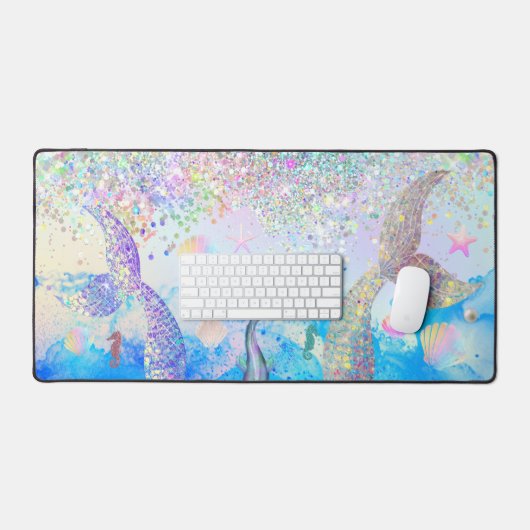 Glitter zeemeermin staarten bureaumat (Keyboard & Muis)
