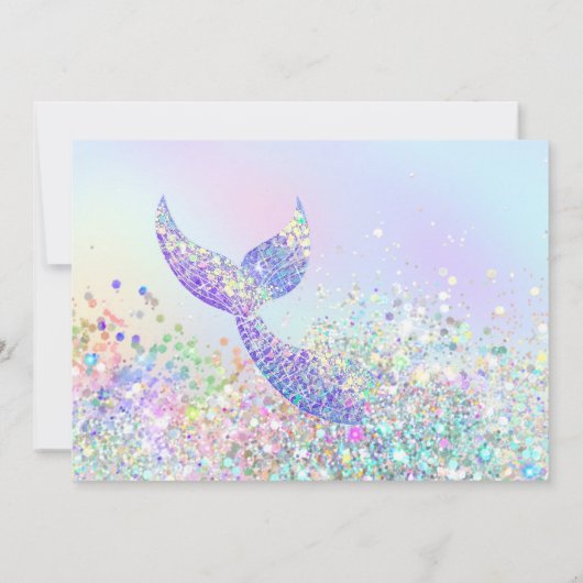 Glitter zeemeermin Verjaardagsuitnodiging Kaart (Achterkant)