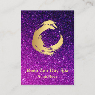 *~* Glitter Zen Brush Meditation Reiki Gold Visitekaartje