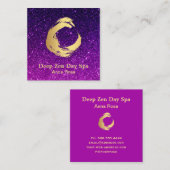 ** Glitter Zen Meditatie Reiki Gold Brush Vierkante Visitekaartje (Voorkant / Achterkant)