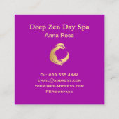 ** Glitter Zen Meditatie Reiki Gold Brush Vierkante Visitekaartje (Achterkant)