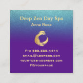 ** Glitter Zen Spiral Meditation Reiki Gold Vierkante Visitekaartje (Achterkant)