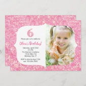 Glitter Zesde Uitnodiging van de Dag (Voorkant / Achterkant)