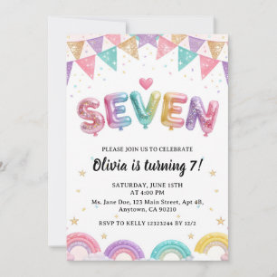 Glitter ZEVEN Meisjesachtige Regenboog Pailletten  Kaart
