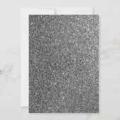 Glitter Zilver Blauw Bruiloft Kaart (Achterkant)