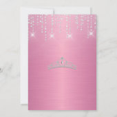 Glitter zilver druppelen Quinceanera Uitnodiging (Achterkant)