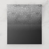 Glitter Zilver Eenvoudig Schoon Script Tafel Plaatskaartje (Binnenkant ongevouwen)