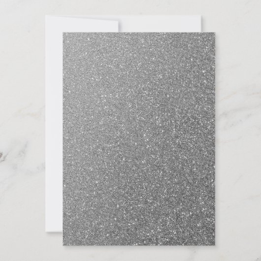Glitter Zilver Elegante  Fab Wedding Kaart (Achterkant)