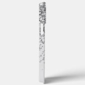 Glitter Zilver Elegante Moderne Monogram Naam Case-Mate iPhone Case (Achterkant / Rechts)