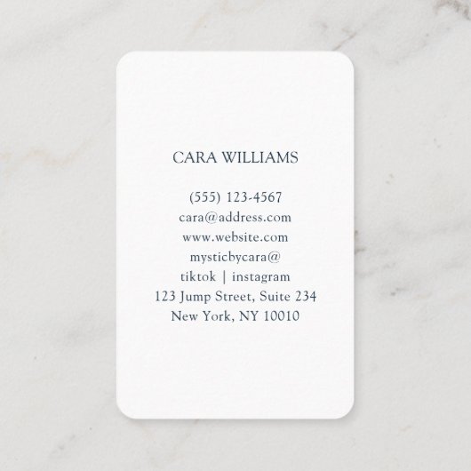 Glitter, zilver, goud visitekaartje (Achterkant)