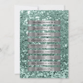 Glitter Zilver Grijs Strepen Mint Groen Pastel Kaart (Voorkant)