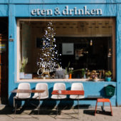 Glitter Zilver Kerstboom Storefront Decor Raamsticker