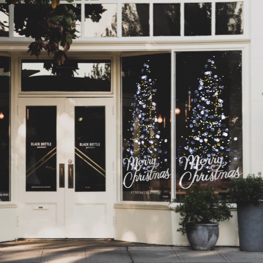 Glitter Zilver Kerstboom Storefront Decor Raamsticker