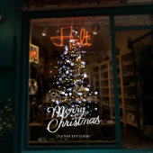 Glitter Zilver Kerstboom Storefront Decor Raamsticker