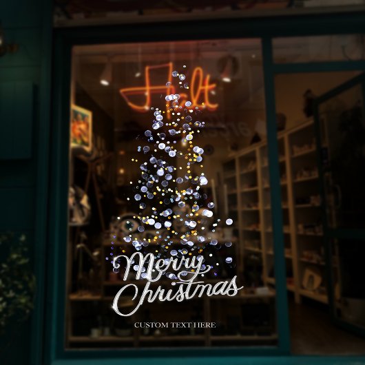 Glitter Zilver Kerstboom Storefront Decor Raamsticker