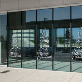 Glitter Zilver Kerstboom Storefront Decor Raamsticker