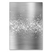 Glitter Zilver Menu Keuze Naam Plaatskaartjes Kaart (Achterkant)