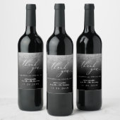 Glitter zilver minimalist dank u bruiloft set wijn etiket (Flessen)