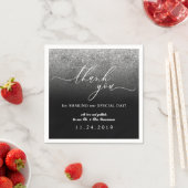Glitter Zilver Minimalistische Decoratie Bruiloft Servet (Insitu)