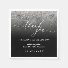 Glitter Zilver Minimalistische Decoratie Bruiloft Servet