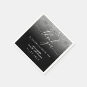 Glitter Zilver Minimalistische Decoratie Bruiloft Servet (Hoek)
