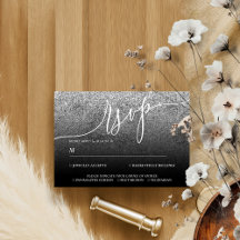Glitter Zilver Moderne Trouwcalligrafie