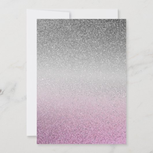 Glitter Zilver Roze Zoet 16 Verjaardag Kaart (Achterkant)