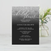 Glitter Zilver SPARKle Bruiloft Signature Kaart (Staand voorkant)