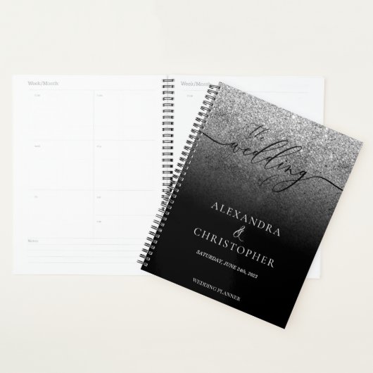 Glitter Zilver SPARKling Huwelijk Calligrafie Planner (Display)