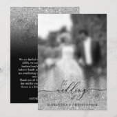 Glitter Zilver SPARKling Huwelijksfoto Kaart (Voorkant / Achterkant)