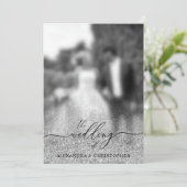 Glitter Zilver SPARKling Trouwfoto Kaart (Staand voorkant)