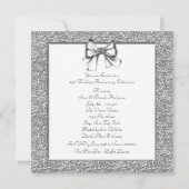 Glitter Zilveren 25e Hochfeestdag Feest Kaart (Achterkant)