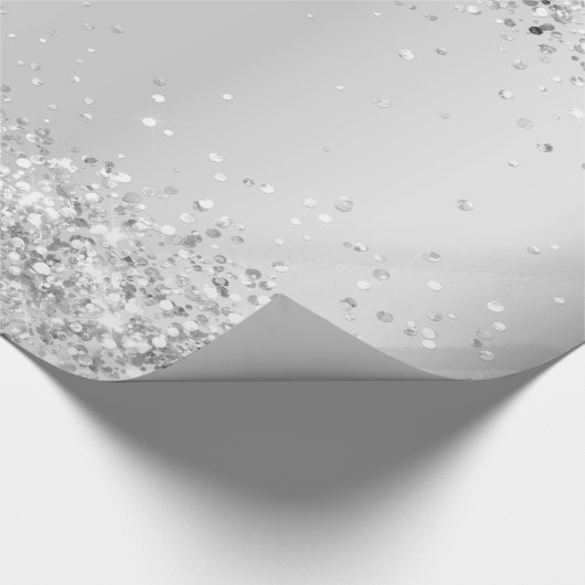 Glitter zilveren confetti met kerstmis cadeaupapier (Hoek)