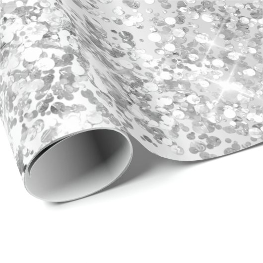 Glitter zilveren confetti met kerstmis cadeaupapier (Rol Hoek)