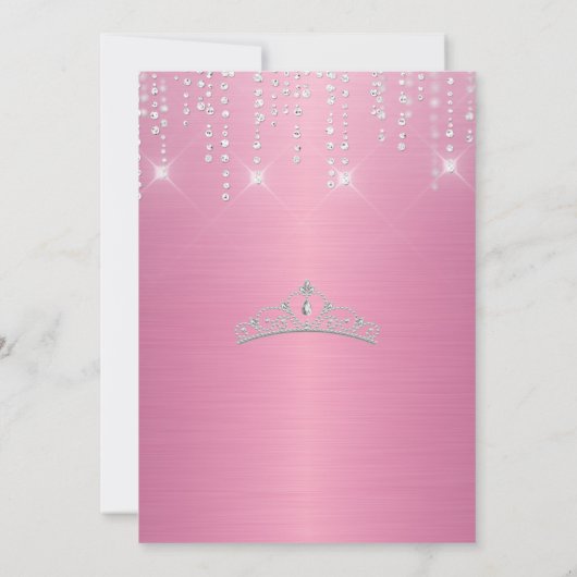 Glitter zilveren druppel Quinceanera uitnodiging (Achterkant)