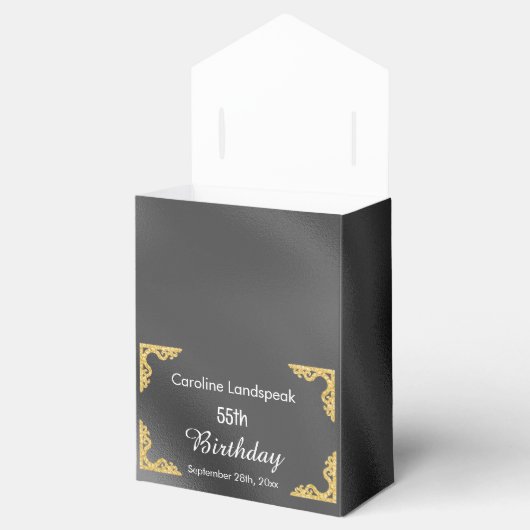 Glitter Zilveren Folie Donkerblauw Zebra Print Ver Bedankdoosjes (Geopend)