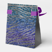 Glitter Zilveren Folie Donkerblauw Zebra Print Ver Bedankdoosjes (Achterkant)
