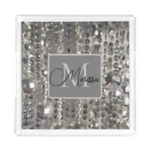 Glitter zilveren kralen Elegant gepersonaliseerd
