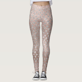 Glitter Zilveren Parel Harten Roze Rose Goud Spark Leggings