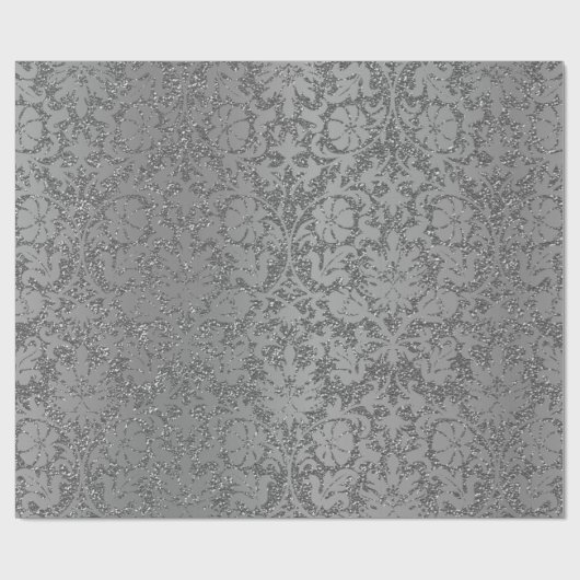 Glitter - zilvergrijs cadeaupapier (Vlak)