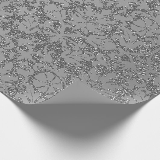 Glitter - zilvergrijs cadeaupapier (Hoek)