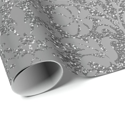Glitter - zilvergrijs cadeaupapier (Rol Hoek)